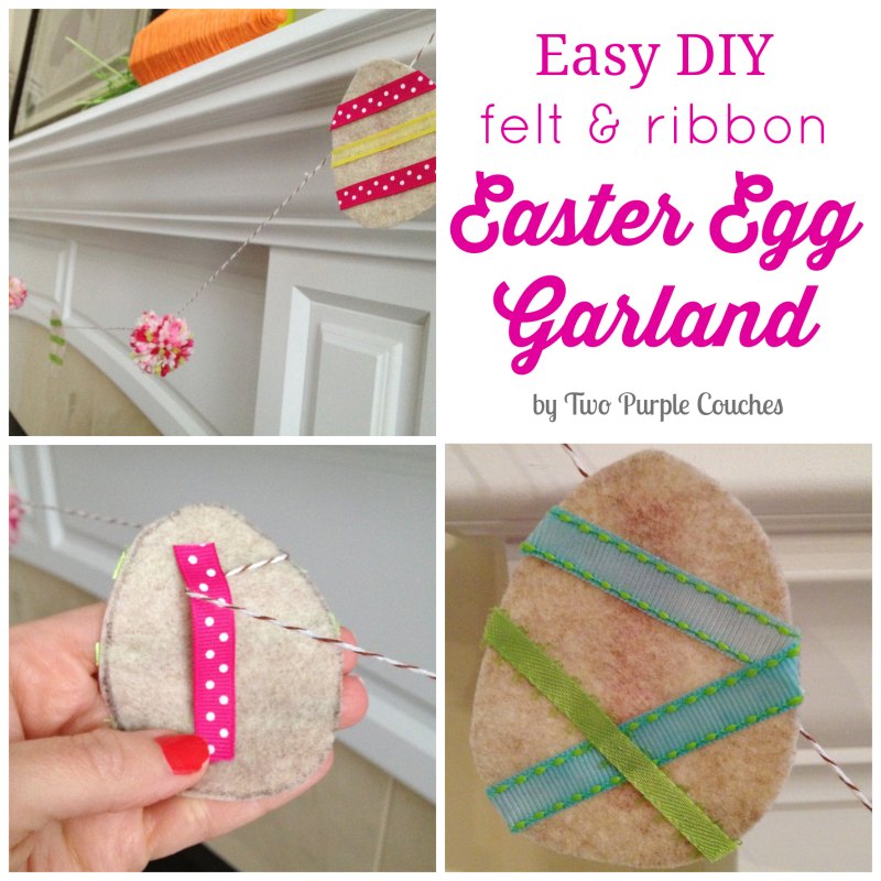 DIY Easter Egg Garland by Two Purple Couches