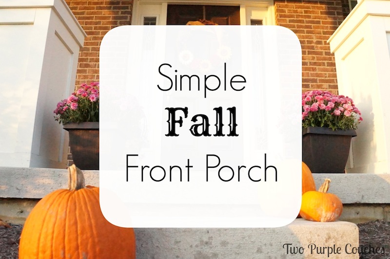 Simple Fall Front Porch - Two Purple Couches