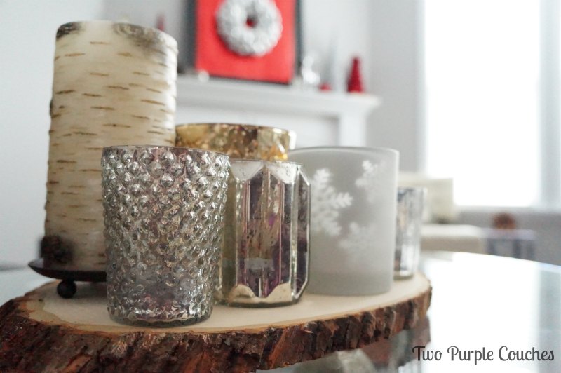 Candle Collection - Christmas Home Tour - Two Purple Couches
