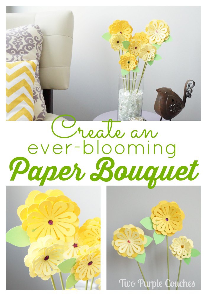 Create a Paper Bouquet by Two Purple Couches