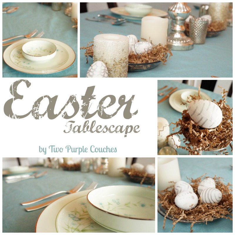 Easter Tablescape by Two Purple Couches