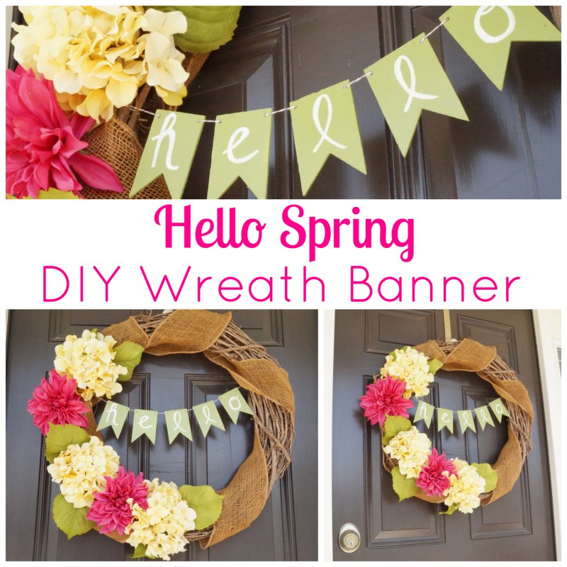 Hello Spring DIY Banner by Two Purple Couches