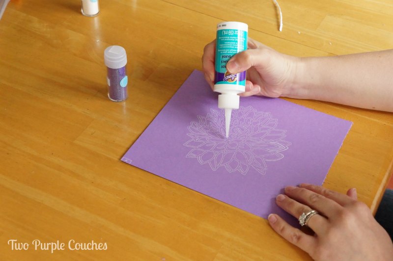 Silhouette Sketch Pens Glittered Print by Two Purple Couches #silhouette #cameo #papercrafts #papercrafting #sketchpens