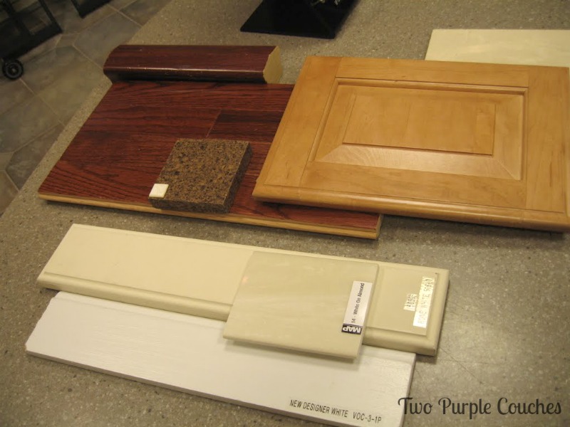 Building a home - visiting the Design Center to finalize selections: cabinet finishes, countertops, hardware, etc. Remember to take photos of your selections!