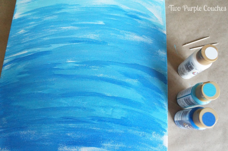 How to create an ombre painting: Step Three. www.twopurplecouches.com #painting #ombre #art #diyart