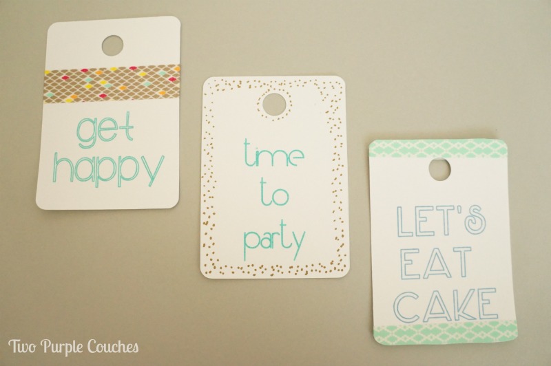 Cute and easy DIY birthday gift tags. via www.twopurplecouches.com