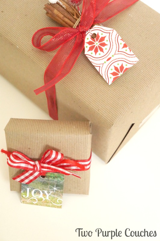 Holiday Card Gift Tags via www.twopurplecouches.com
