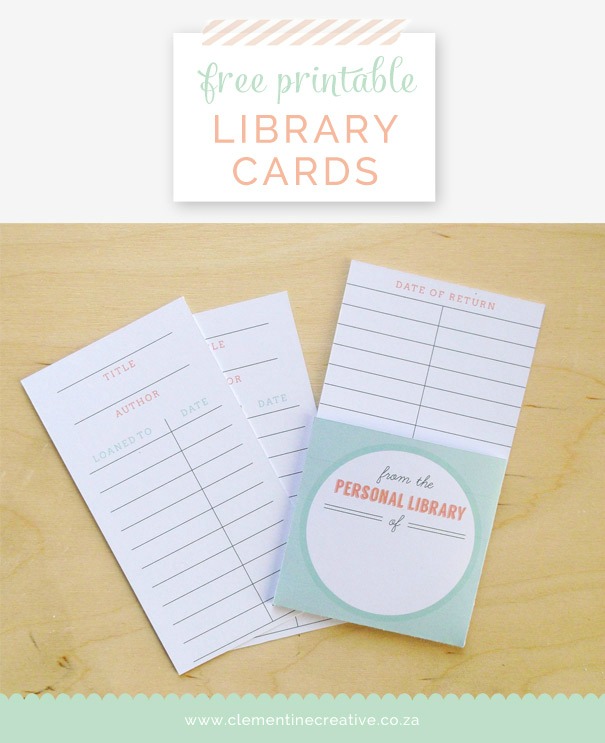 Free Printable Library Cards by Clementine Creative