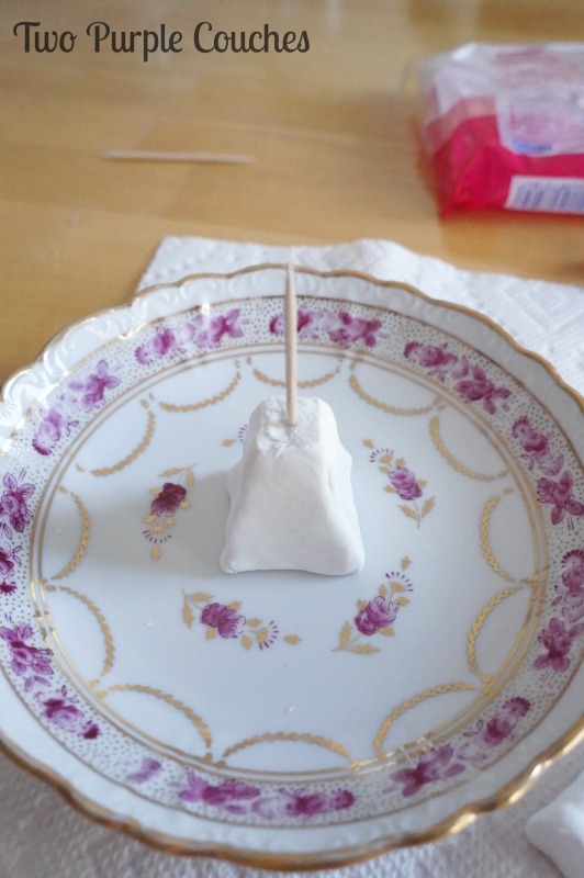 Ring Dish with clay tower base. via www.twopurplecouches.com