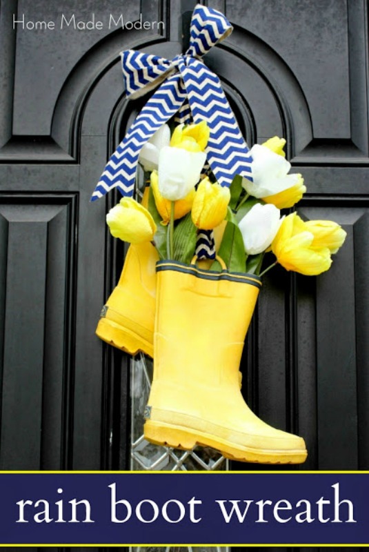 Rain Boot Wreath from Home Made Modern