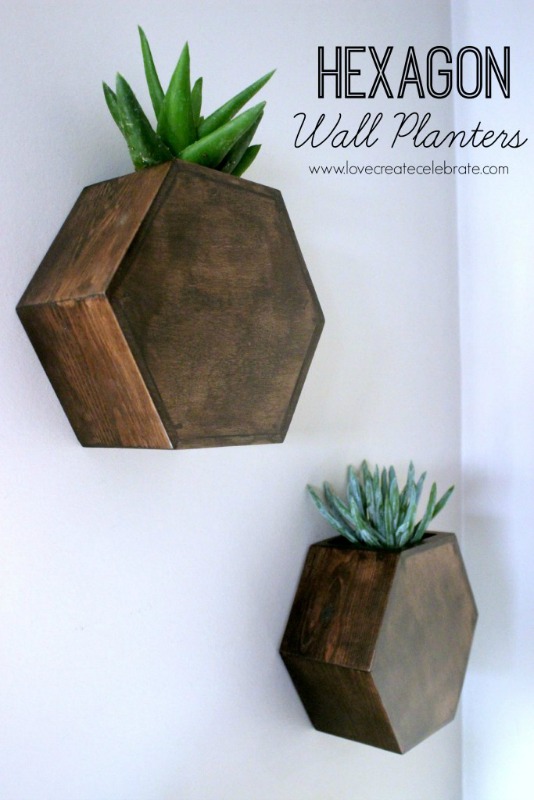 Creative Spark Link Party Feature: Hexagon Wall Planters from Love Create Celebrate