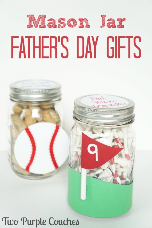 Mason Jar Father's Day Gifts via www.twopurplecouches.com
