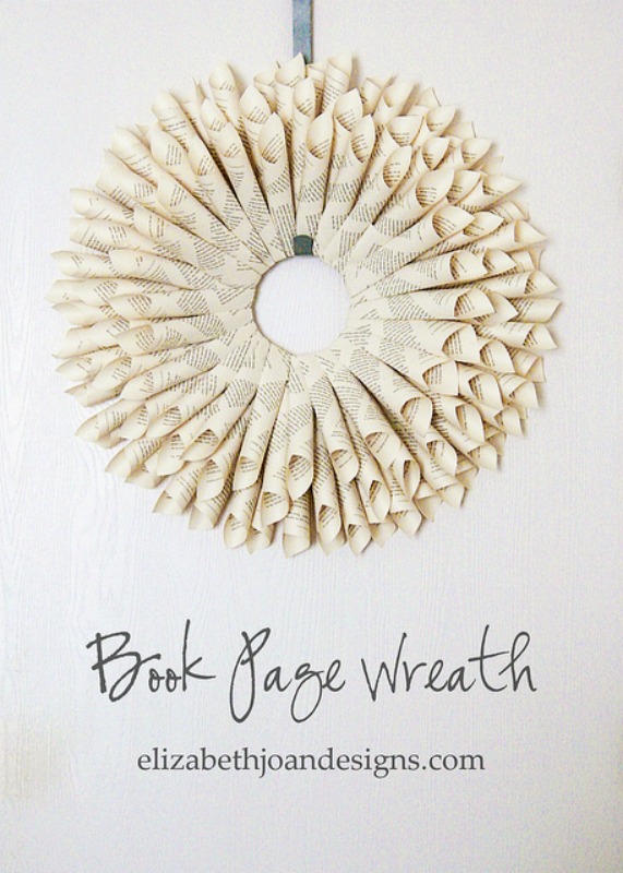 Book Page Wreath from Elizabeth Joan Designs