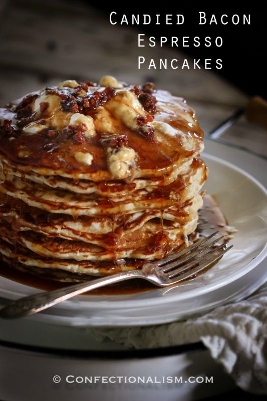 Candied Bacon Espresso Pancakes from Confectionalism