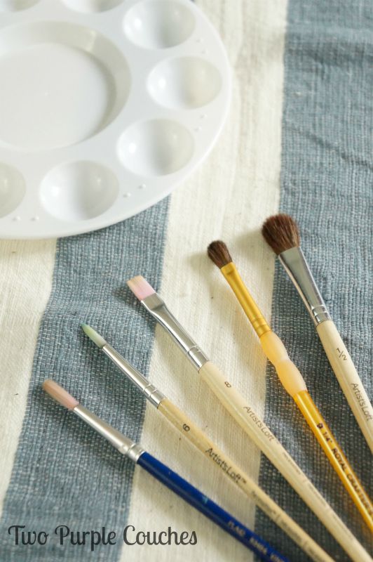 Different types of watercolor brushes. via www. twopurplecouches.com