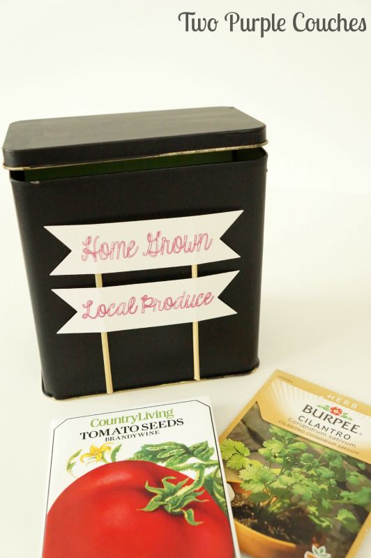 Make this storage tin to keep your herb, vegetable and flower seeds organized. via www.twopurplecouches.com
