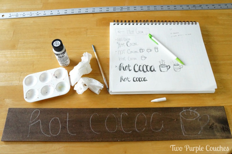 Hand-lettering tip: sketch phrase with chalk before painting