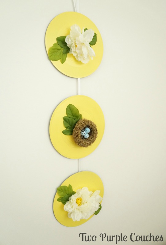 Upcycled Spring Wall Hanging created from old records