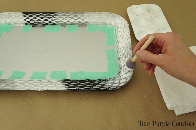 Painting a metal tray