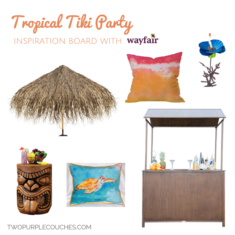 Tropical Tiki Party Inspiration Board with Wayfair