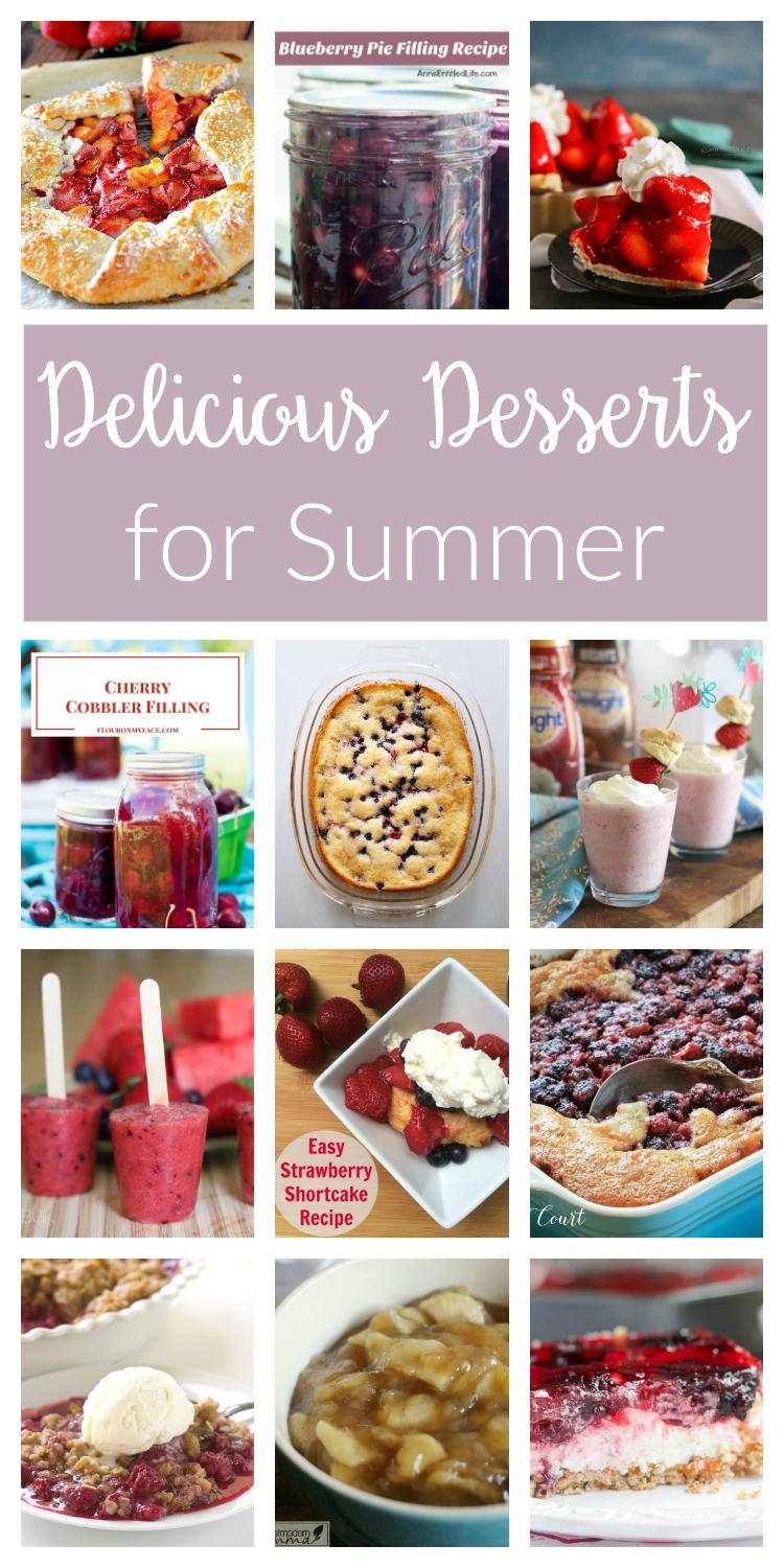 Delicious and easy summer desserts ideas. From strawberry pie to fruit crisps, cobblers and frozen treats, you'll want to make one of these recipes for your next BBQ or picnic.