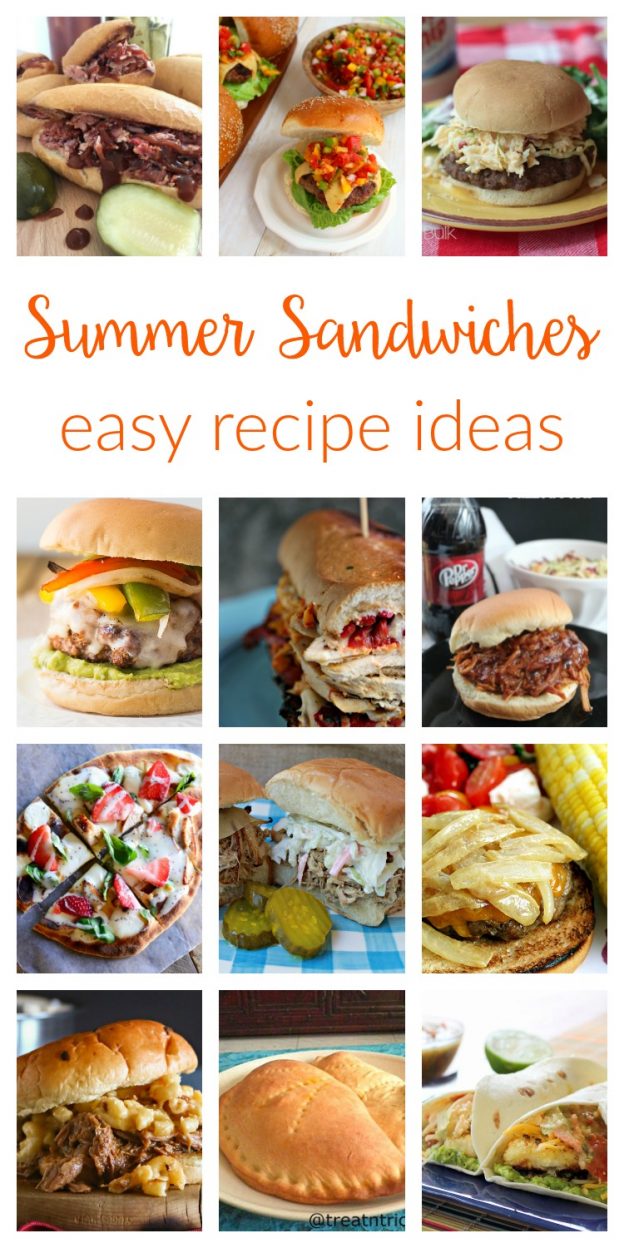 Easy Summer Sandwiches. Ideas and recipes for simple summer dinners, from pulled pork to burgers, tacos and wraps. Recipes the whole family will love!