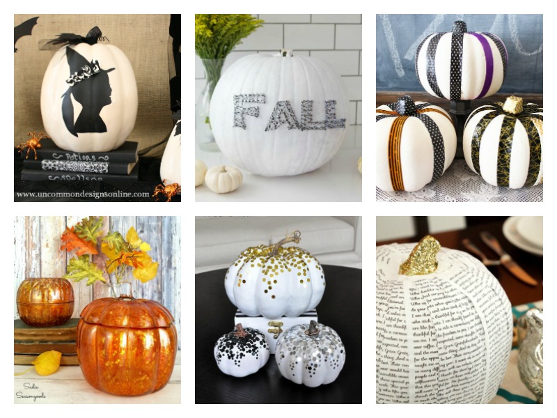 no-carve pumpkin crafts and decorating ideas for adults, teens and kids.