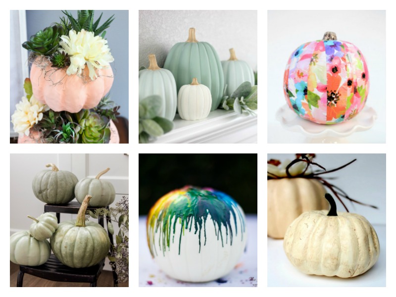 Lots of neat no-carve ideas for fall pumpkins