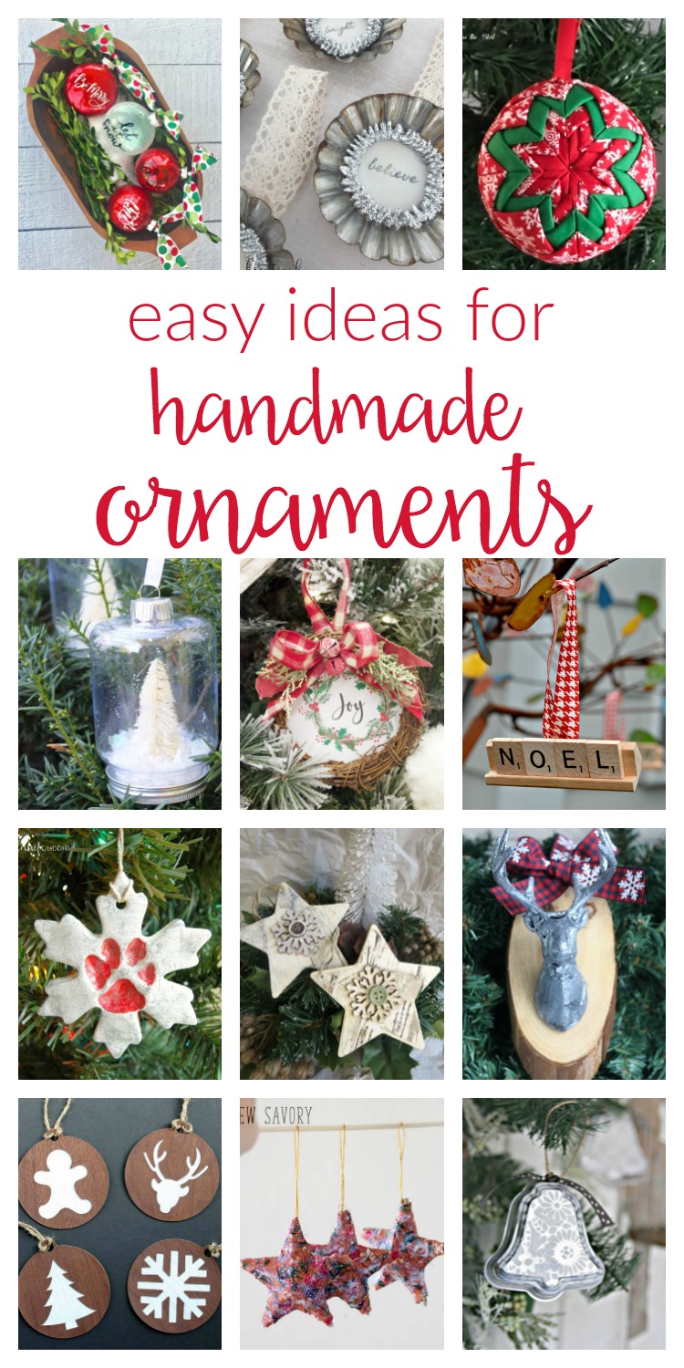 So many easy ideas for handmade Christmas ornaments! DIY your own to keep as decorations or gift using fabric, wood, vinyl, glitter, paint and more!