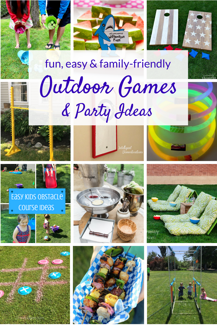 Outdoor games and party ideas the whole family will enjoy this summer! These easy DIY games and parties are fun for kids and adults alike. 