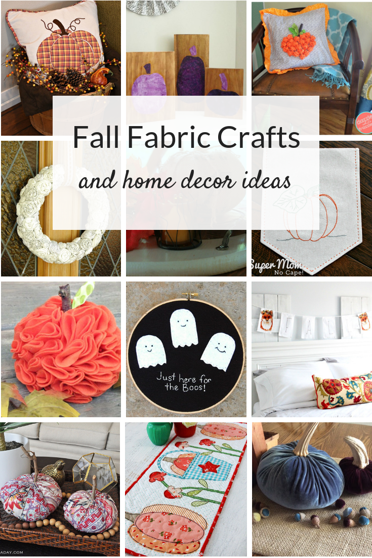 Fall fabric crafts and ideas for DIY home decor. Simple fabric projects you can make for your home, including no sew ideas!