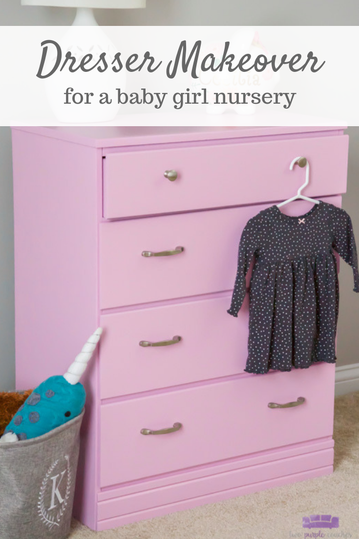 Painted dresser for a girls nursery