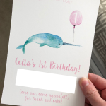 narwhal birthday invitation
