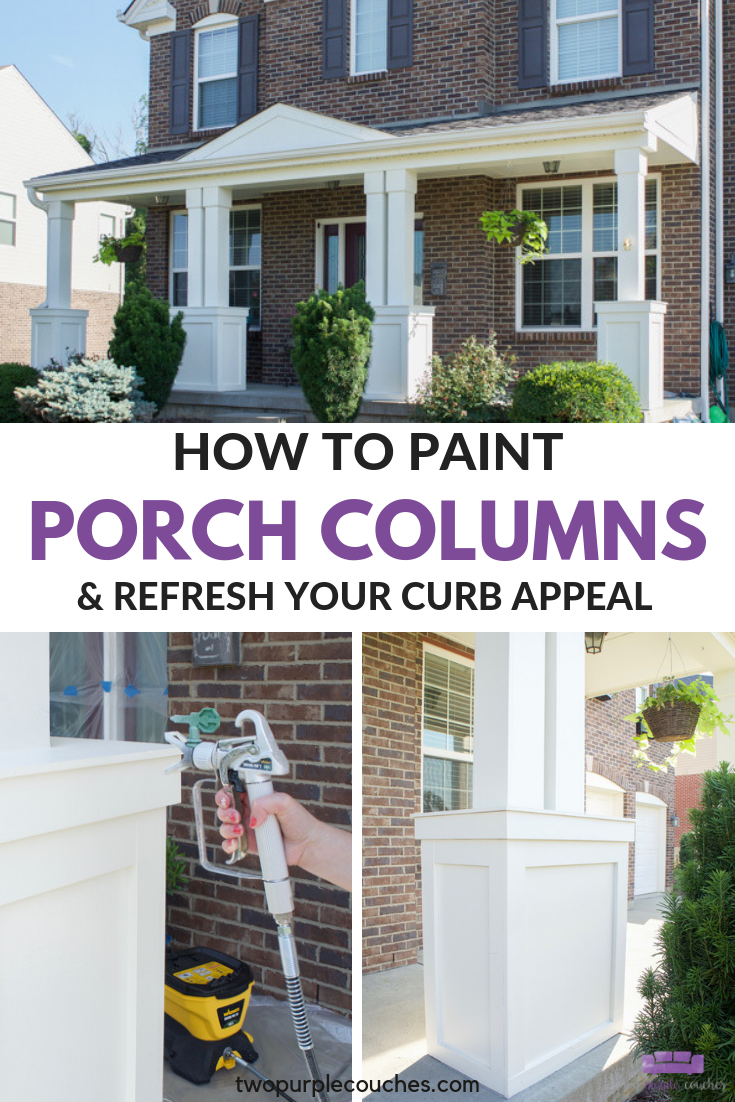 paint porch column collage