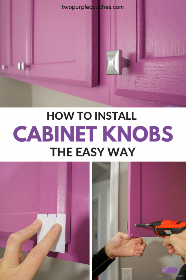 The Easiest Way to Install Knobs two purple couches