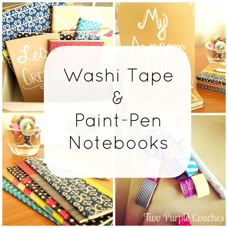 Washi Tape & Paint Pen Notebooks - Two Purple Couches