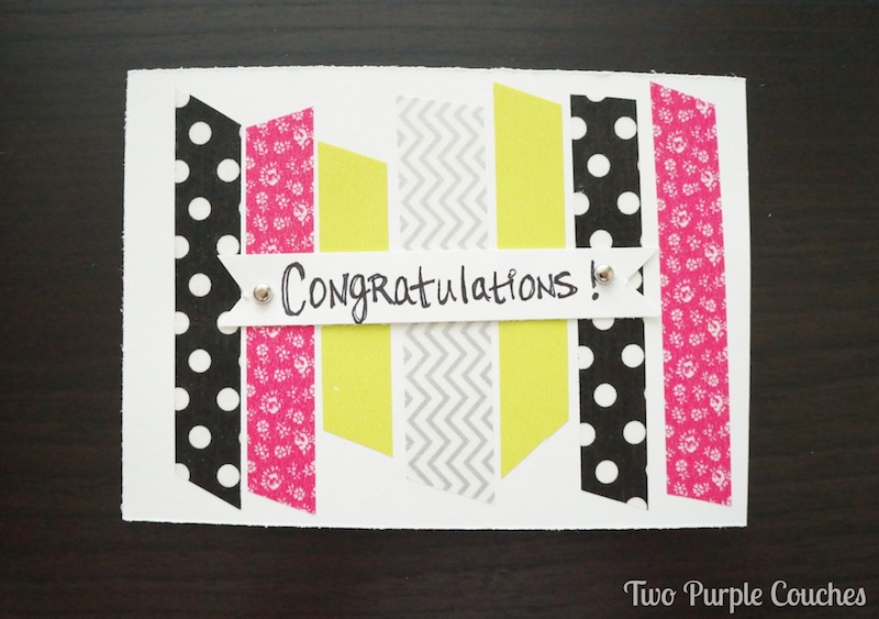 diy baby shower card, washi tape / Two Purple Couches