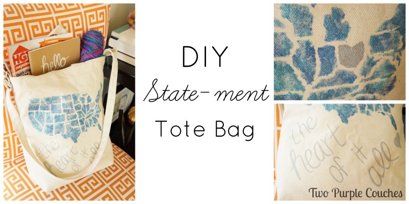 DIY Statement Tote - Two Purple Couches