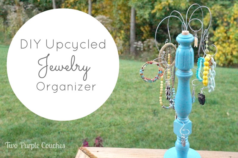 DIY Upcycle Jewelry Organizer - Two Purple Couches