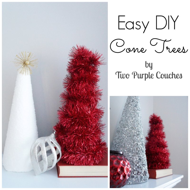 DIY Cone Trees - Two Purple Couches