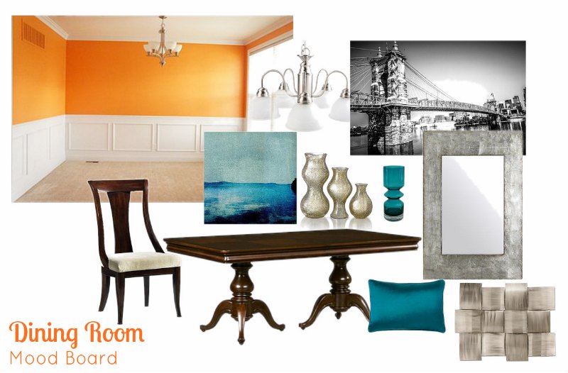 Dining Room Mood Board - Two Purple Couches