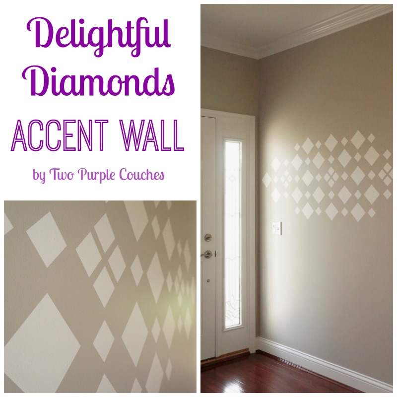 Delightful Diamonds Accent Wall by Two Purple Couches #accentwall #walldecal #cozywallart 