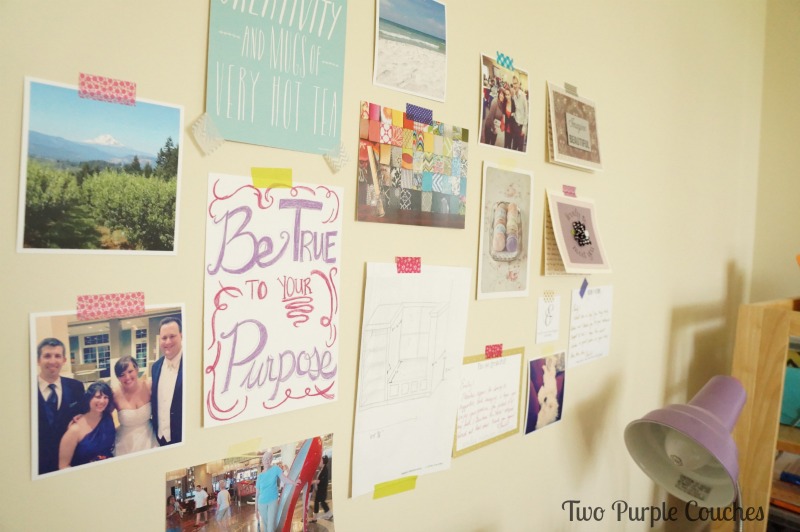 House Tour Home Office Inspiration Wall by Two Purple Couches