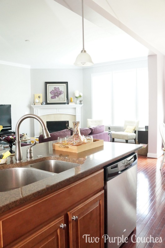 House Tour of Kitchen Island by Two Purple Couches