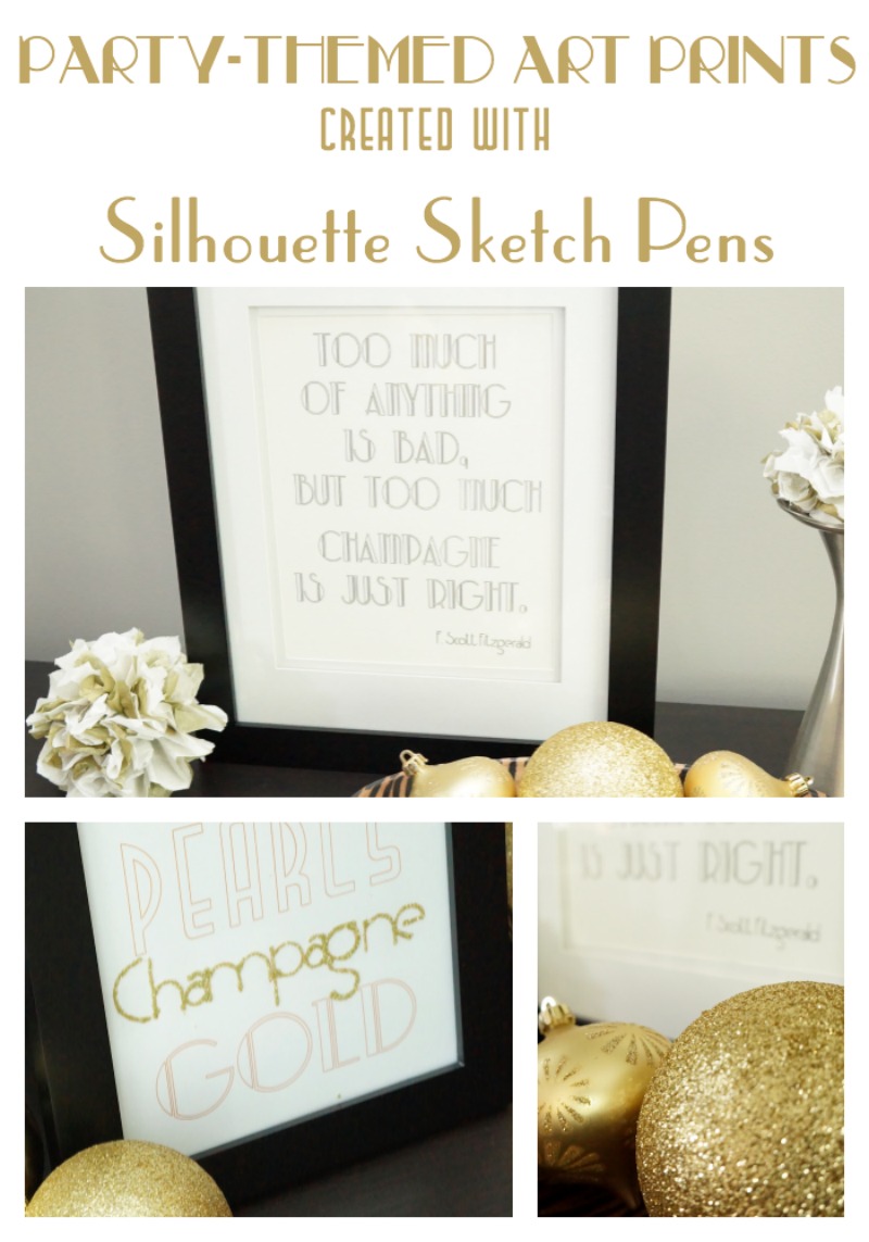 Create party themed art prints using Silhouette Sketch Pens by Two Purple Couches #silhouette #silhouetteamerica #diyart #typographyart