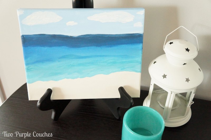 Beach Inspired Art by Two Purple Couches #diyart #painting #beach #vacation 