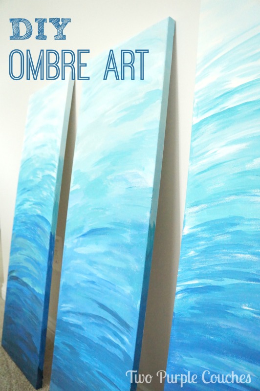 Create beautiful, abstract DIY ombre art with these simple steps from www.twopurplecouches.com #painting #ombre #art #diyart