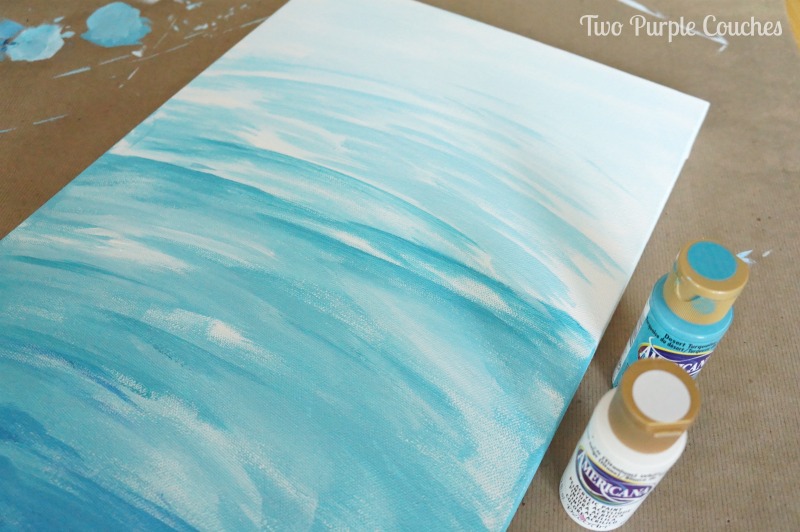 How to create an ombre painting: Step Two. www.twopurplecouches.com #painting #ombre #art #diyart 