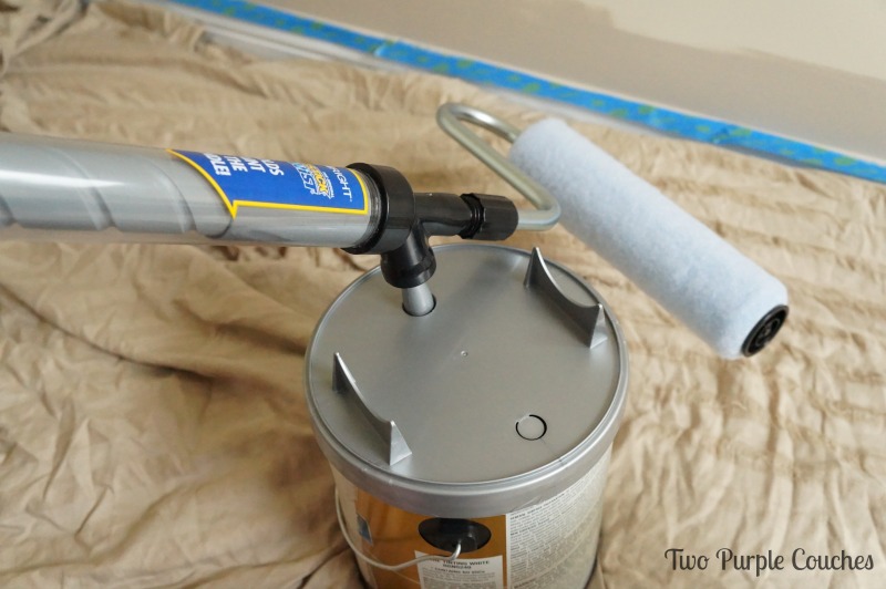 The HomeRight PaintStick is so simple and easy to use, plus there's no messy paint trays to clean up! via www.twopurplecouches.com