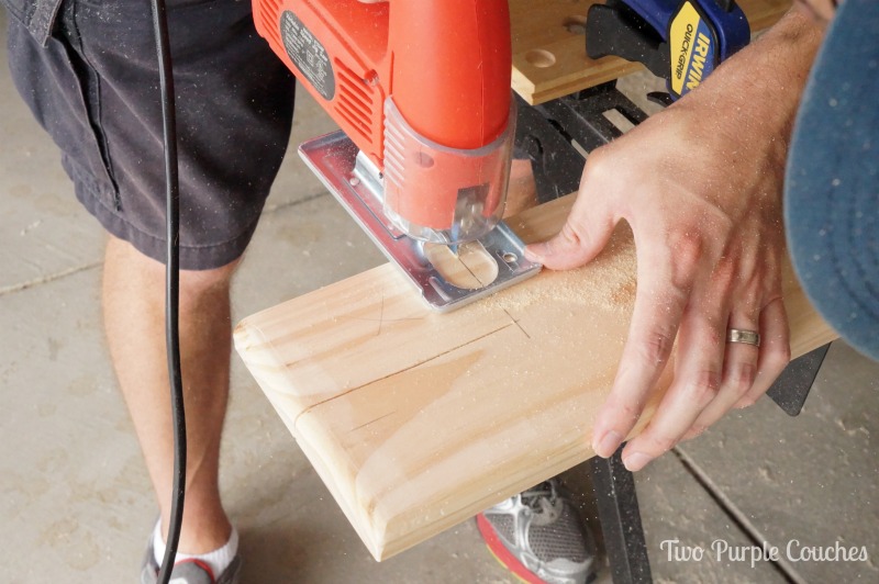 Use a jig saw to make indentation cuts for custom window sills. via www.twopurplecouches.com #diy #masterbedroommakeover #buildlikeagirl 
